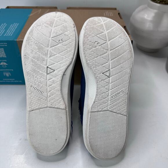 Vionic Beach Breeze Canvas Slip On Sneaker Blue Women 5M - Picture 8 of 10